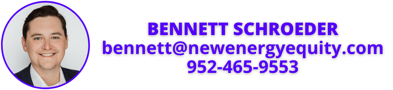 Bennett Schroeder, bennett@newenergyequity.com, 952-465-9553